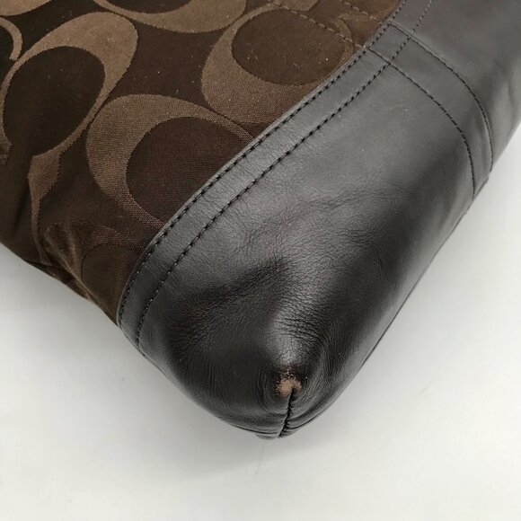 Coach Brown Canvas Signature Chain Convertible Shoulder Bag F18862 - Picture 9 of 11